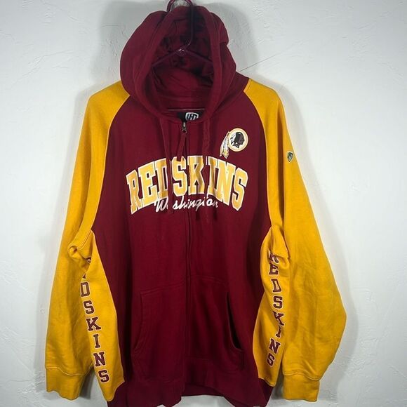 🏈🏈 Vintage WASHINGTON REDSKINS Full Zip HOODIE JACKET - Men Sz 2XL - GUC  🏈🏈 - Picture 1 of 9